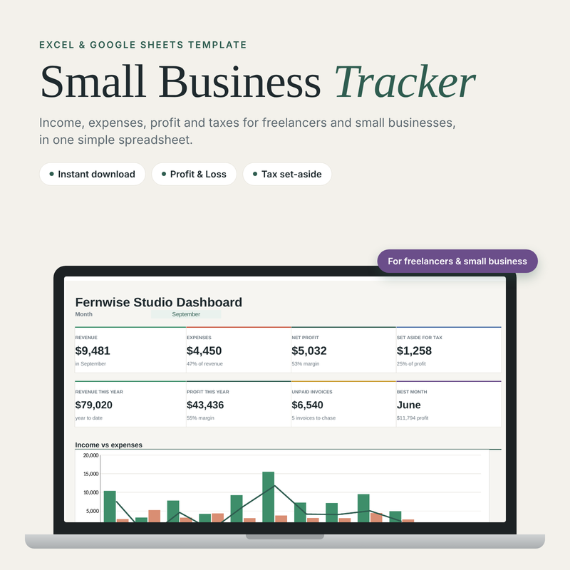 Small Business Income & Expense Tracker – Excel & Google Sheets